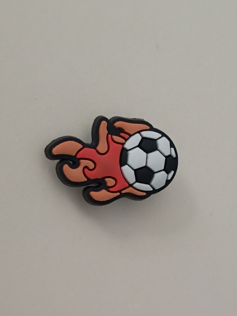 10 for $10 Jibbitz Croc Charm - Soccer Ball With Orange Flames Football Sports 3